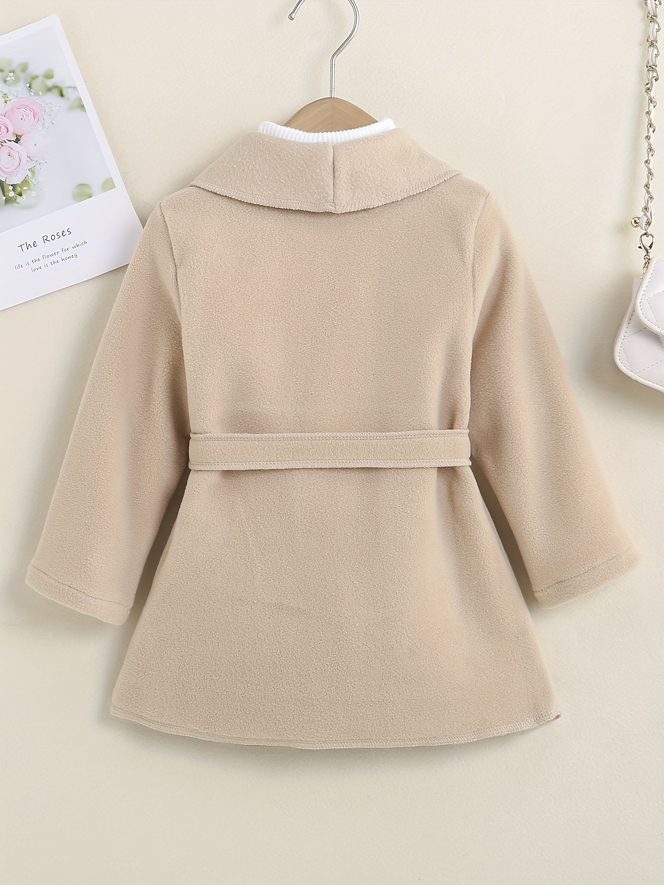 Girls' Peacoat Fleece Lapel Overcoat For Autumn Winter