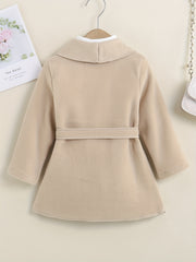 Girls' Peacoat Fleece Lapel Overcoat For Autumn Winter