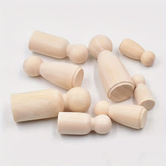 4pcs 8pcs 35MM 1.38IN 15MM 0.59IN Wooden Figures DIY Wooden Dolls