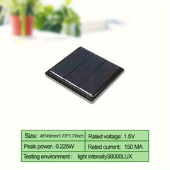 Solar Panel Drip Glue Board 1.5V 150MA 0.225wp 45x45mm