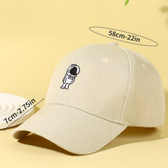 Astronaut Baseball Cap Beige Dad Hat Lightweight Adjustable Sun Hats