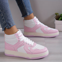 Women's Stylish Block Top Sneakers Comfortable Non slip Sports Shoes