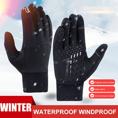 Waterproof Windproof Velvet Gloves for Motorcycle Riding, Touch Screen Non-Slip