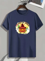 Halloween Pumpkin Pattern Print Men's Sports T-shirt