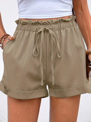 Solid Drawstring Shorts for Women