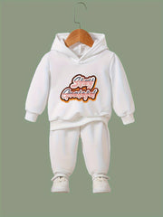 Girls 2pc Alphabet Hooded Sweatshirt & Sweatpants Set