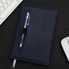 Soft Furnishings Notebook With Pen Slot & Elastic Band, Leather Texture
