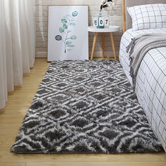 Soft Geometric Patterned Plush Rug for Bedroom 23.6x42.7in