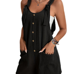 Casual Button Overall Jumpsuit For Spring & Summer Women's Clothing