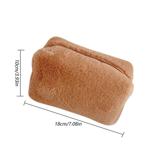 Plush Makeup Bag Large Capacity Soft Travel Cosmetic Bag