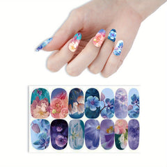 6 Sheets Full Wrap Nail Polish Stickers Adhesive Decals for DIY Nail Art