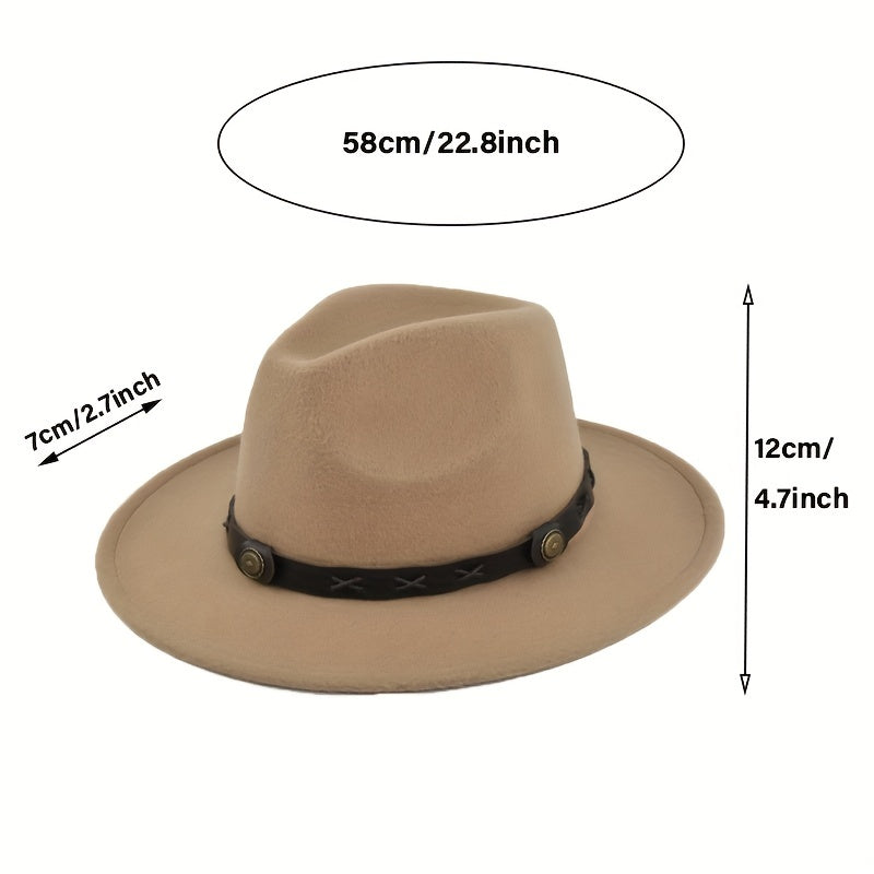 Men's Vintage Woolen Top Hat Flat Brim Felt Hat