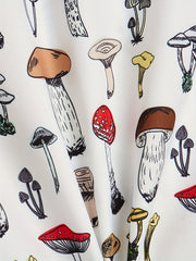 Mushroom Print Men's Button-Up Long Sleeve Shirt