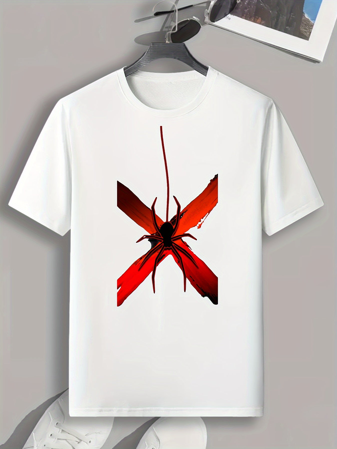 Spider Print Men's Graphic T Shirt for Halloween