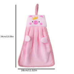 Cartoon Piggy Hanging Towel Soft Cotton Fingertip Towel