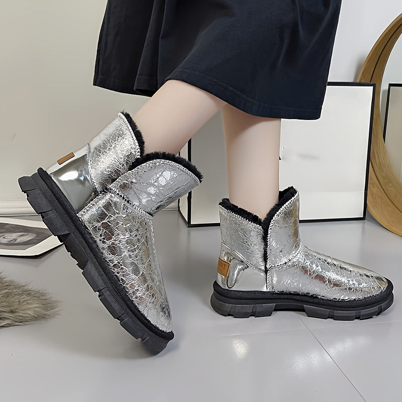 Women's Non slip Solid Thickened Medium Tube Snow Boots