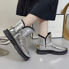Women's Non slip Solid Thickened Medium Tube Snow Boots