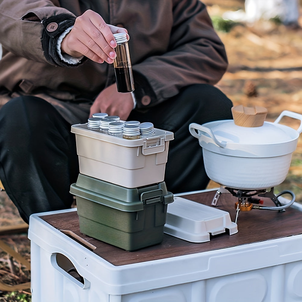 Outdoor Camping Mini Plastic Storage Box Desktop Seasoning Bottle Storage Box