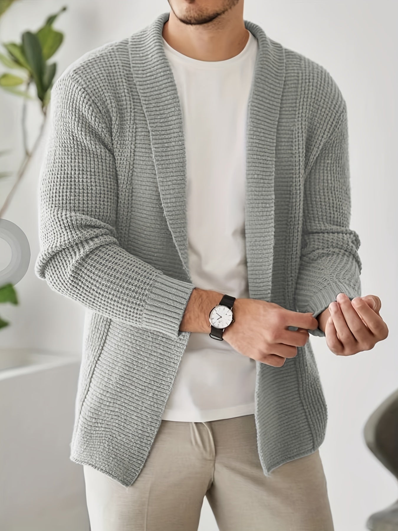 Vintage Style V Neck Cardigan Men's Sweater for Fall Winter