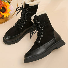 Women's Thickened Lace Up Boots Comfortable Thick Bottom Shoes