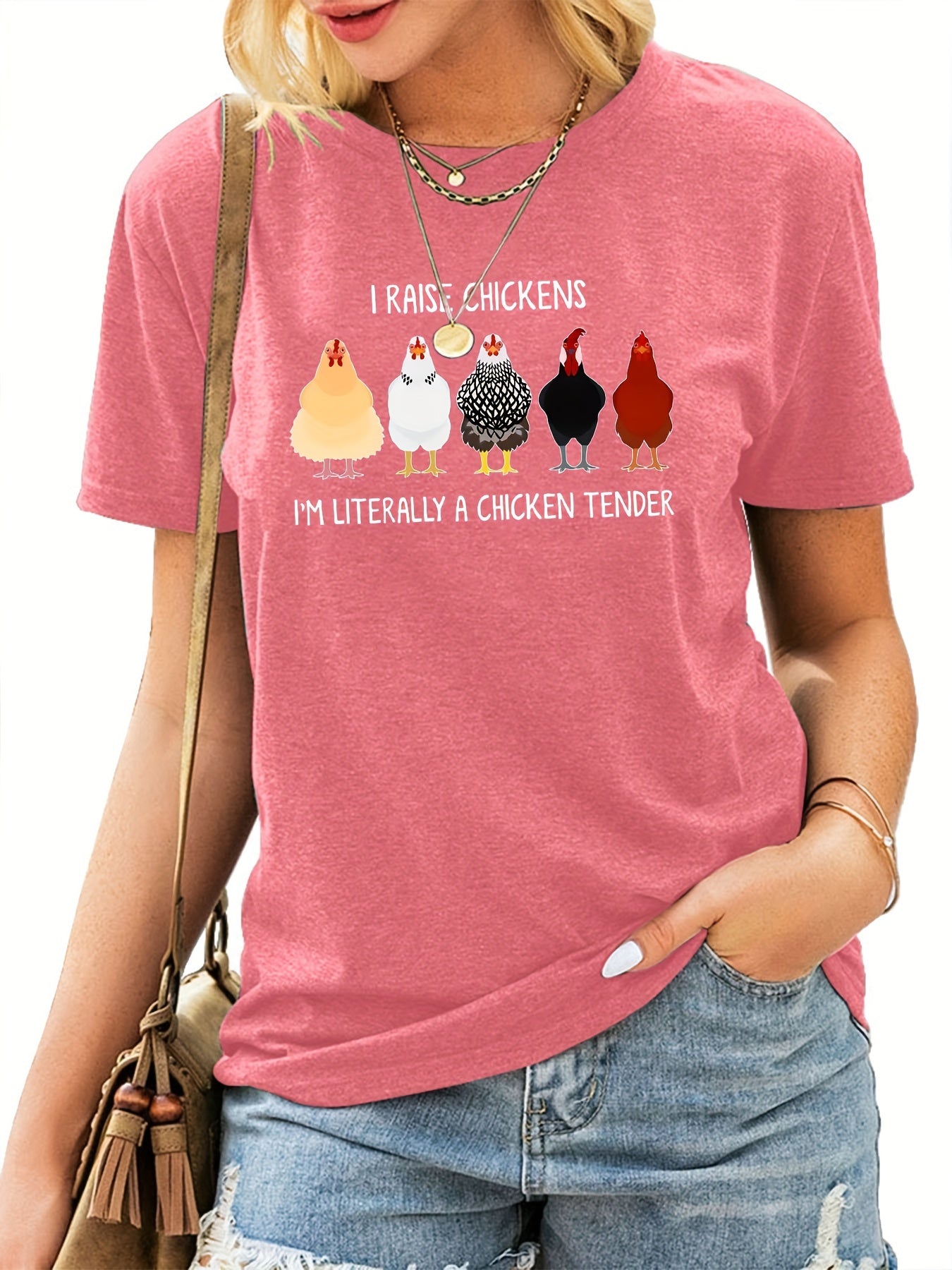 Chicken Graphic Sports T-shirt for Women