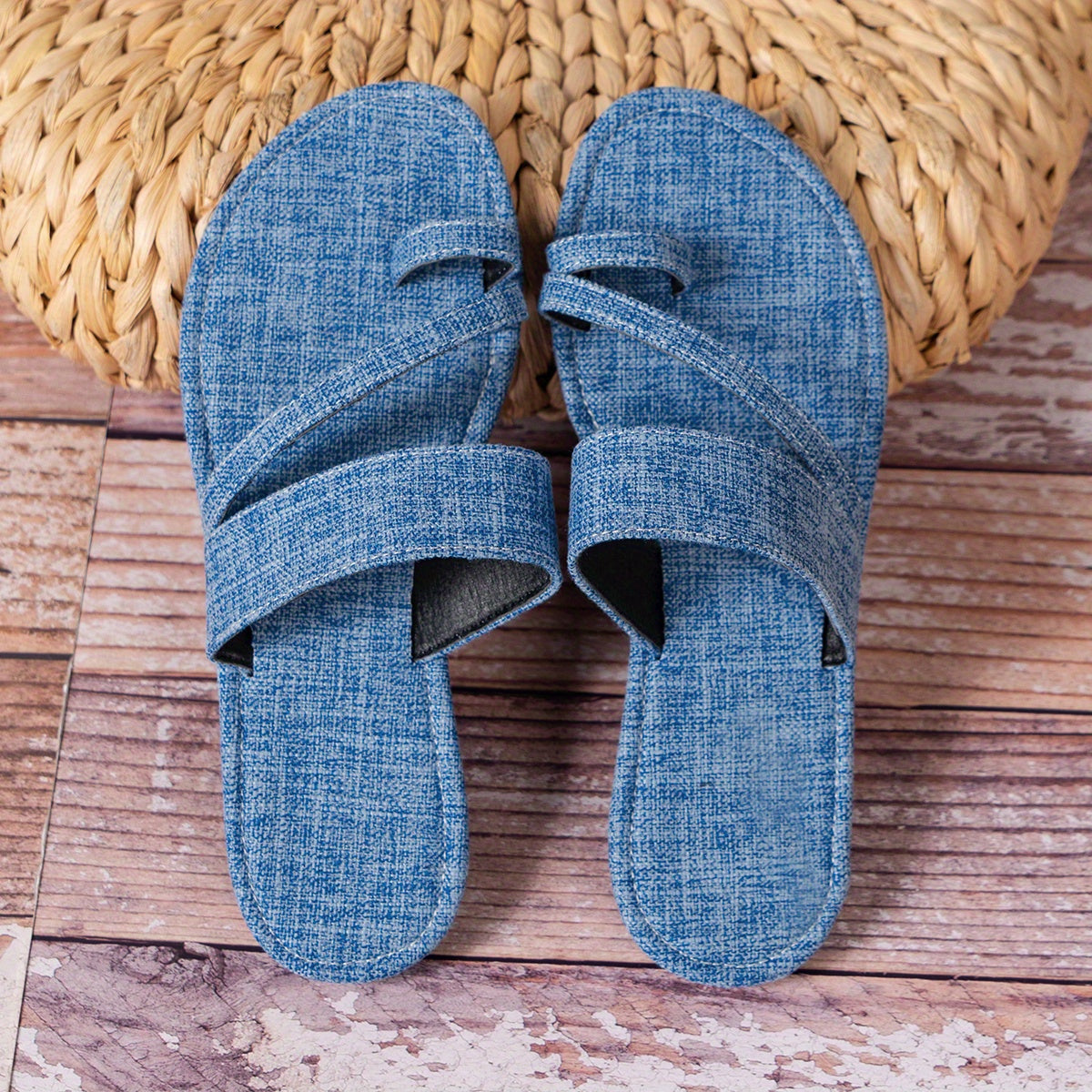 Women's Solid Beach Slides Sandals Flat Outdoor Casual Slippers