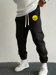 Smile Face Drawstring Sweatpants Loose Fit Joggers For Spring Autumn