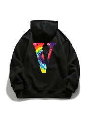 Love Letter Graphic Hooded Sweatshirt Pullover Casual Fleece Top