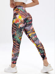 Block Print Yoga Pants High Elastic Leggings Women's Activewear