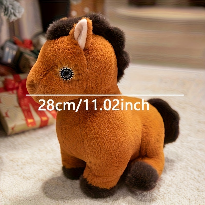 Plush Horse Stuffed Animal Toy Soft Brown & Fur Halloween Themed Gift