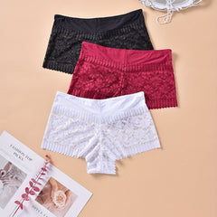 3 Pack Plus Size Lace High Rise Underwear Set