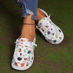 Halloween Ghost Pattern Skate Shoes Soft Comfortable Canvas Sneakers