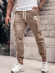 King & Crown Men's Cargo Pants Drawstring Loose Casual Outdoor Work Pants
