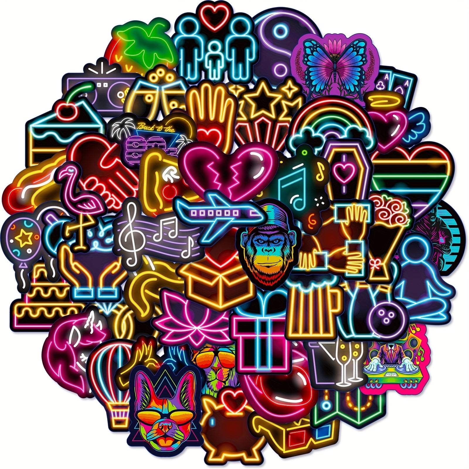 Neon Graffiti Sticker Pack - Waterproof Fun Stickers