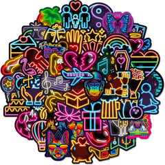 Neon Graffiti Sticker Pack - Waterproof Fun Stickers