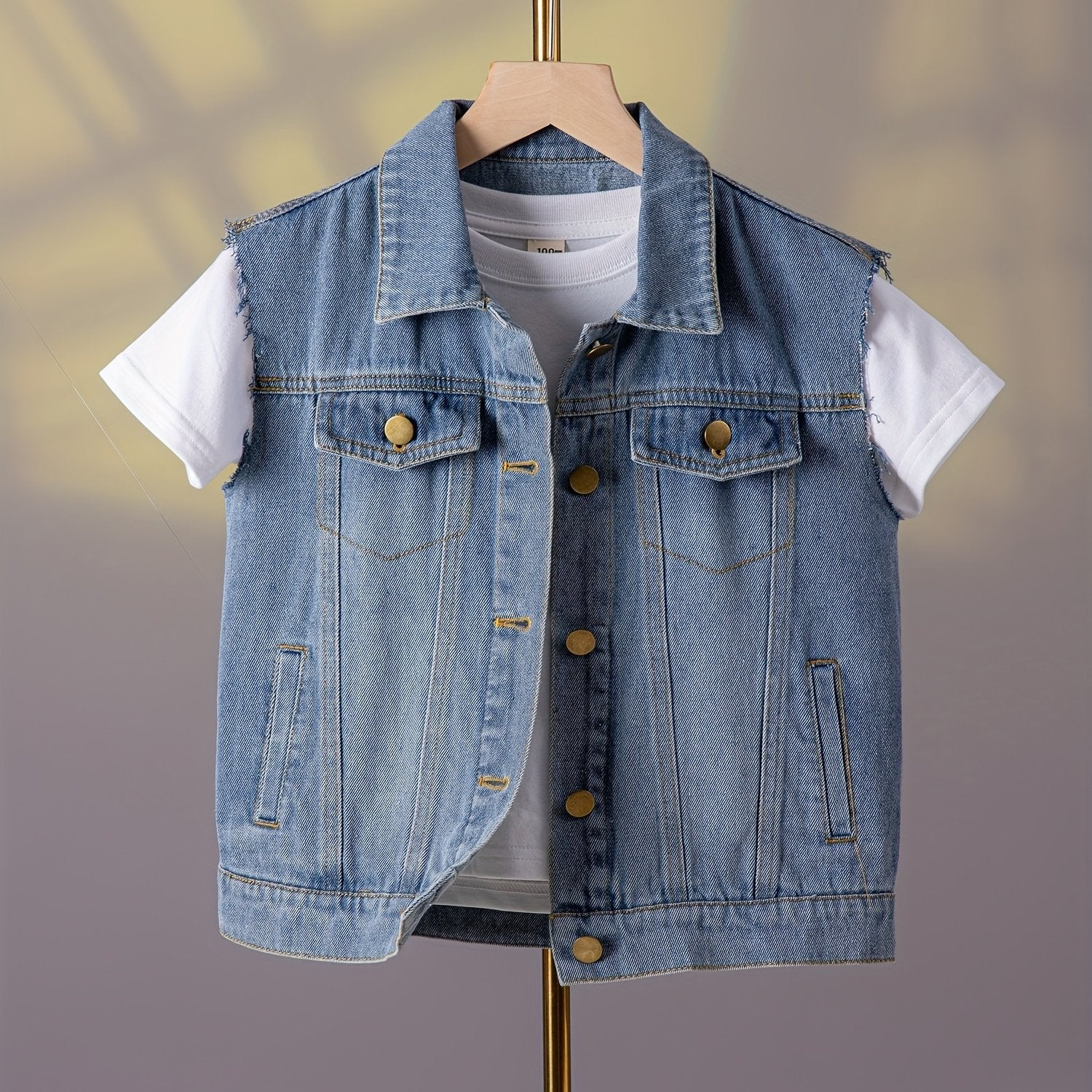 Girls Sleeveless Denim Vest Top for Street Outfit