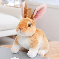 Realistic Rabbit Plush Toy Home Decor Easter Christmas Halloween Gift Gray Brown