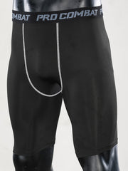 Men's Solid Compression Shorts High Stretch Active Bottom
