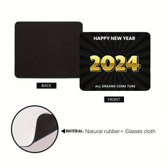 Happy Year Small Desk Mouse Pad for Office Home Computer