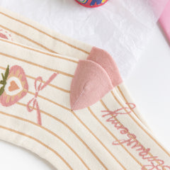 3 Pairs Women's Strawberry Mid Socks Set