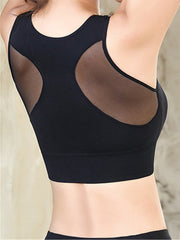 Mesh Racerback Crop Sport Top Gym Yoga Bra