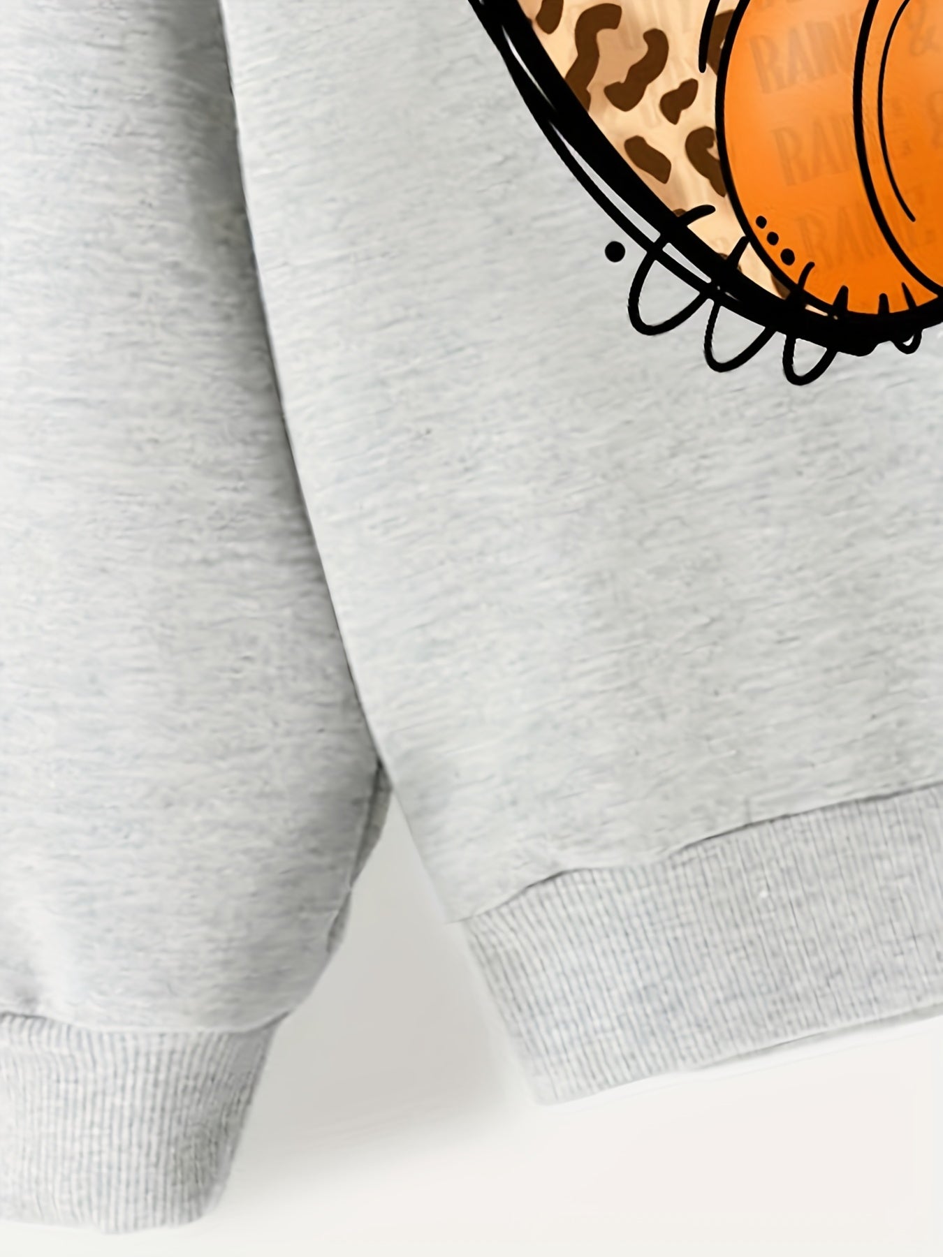 Leopard Heart Pumpkin Print Sweatshirt Top for Girls