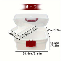 Portable Tool Storage Box With Lid & Handles, Plastic Screw Box