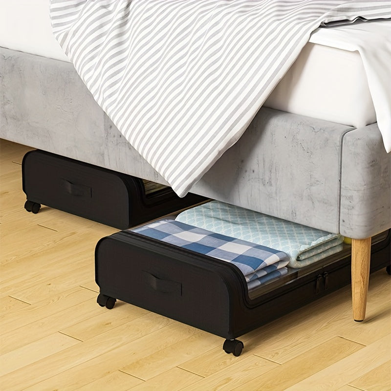 Under Bed Storage Box With Wheels Cloth Cover Dust-proof Shelf