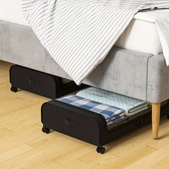 Under Bed Storage Box With Wheels Cloth Cover Dust-proof Shelf