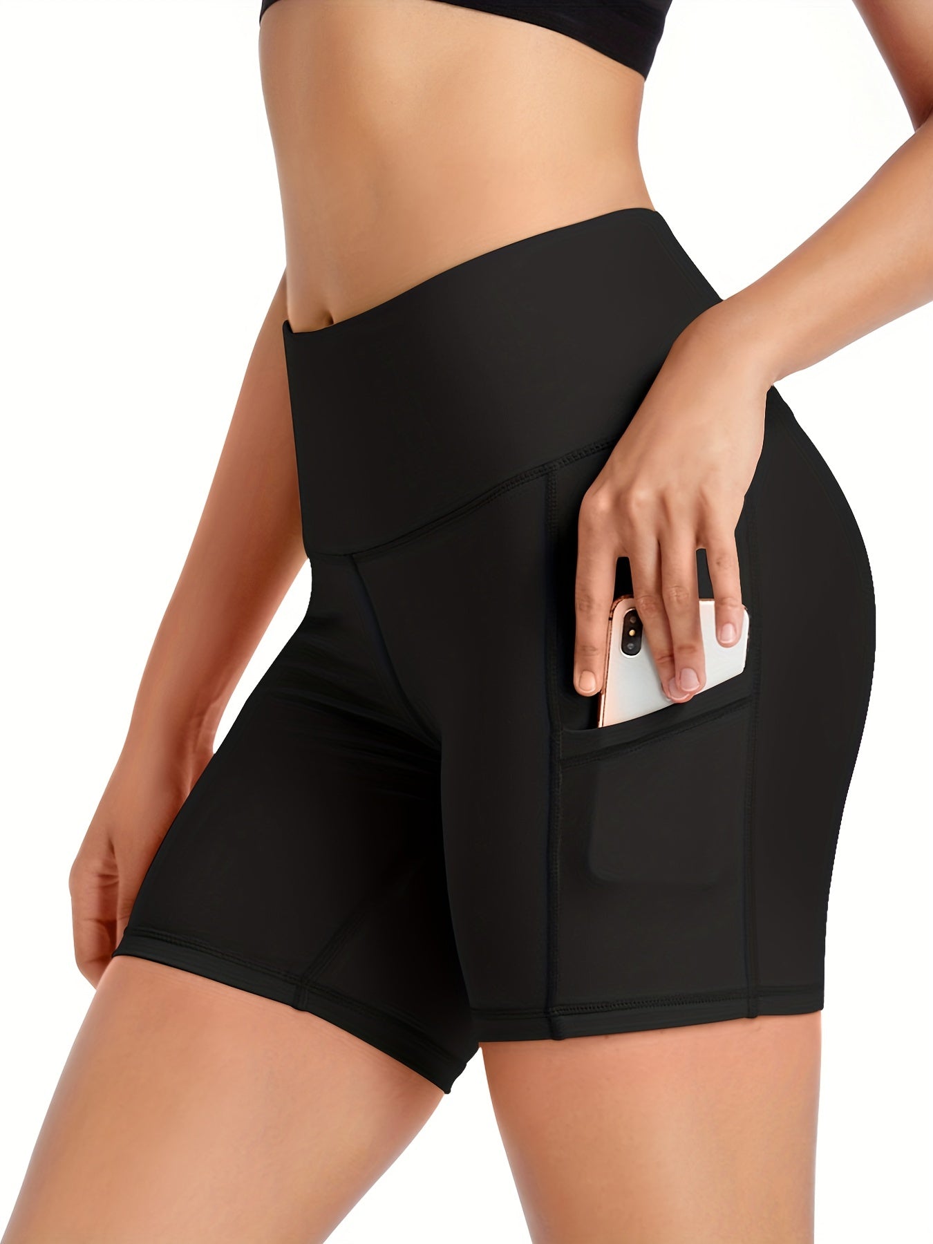 High Waist Yoga Shorts Pocket Slimming Workout Sports Activewear
