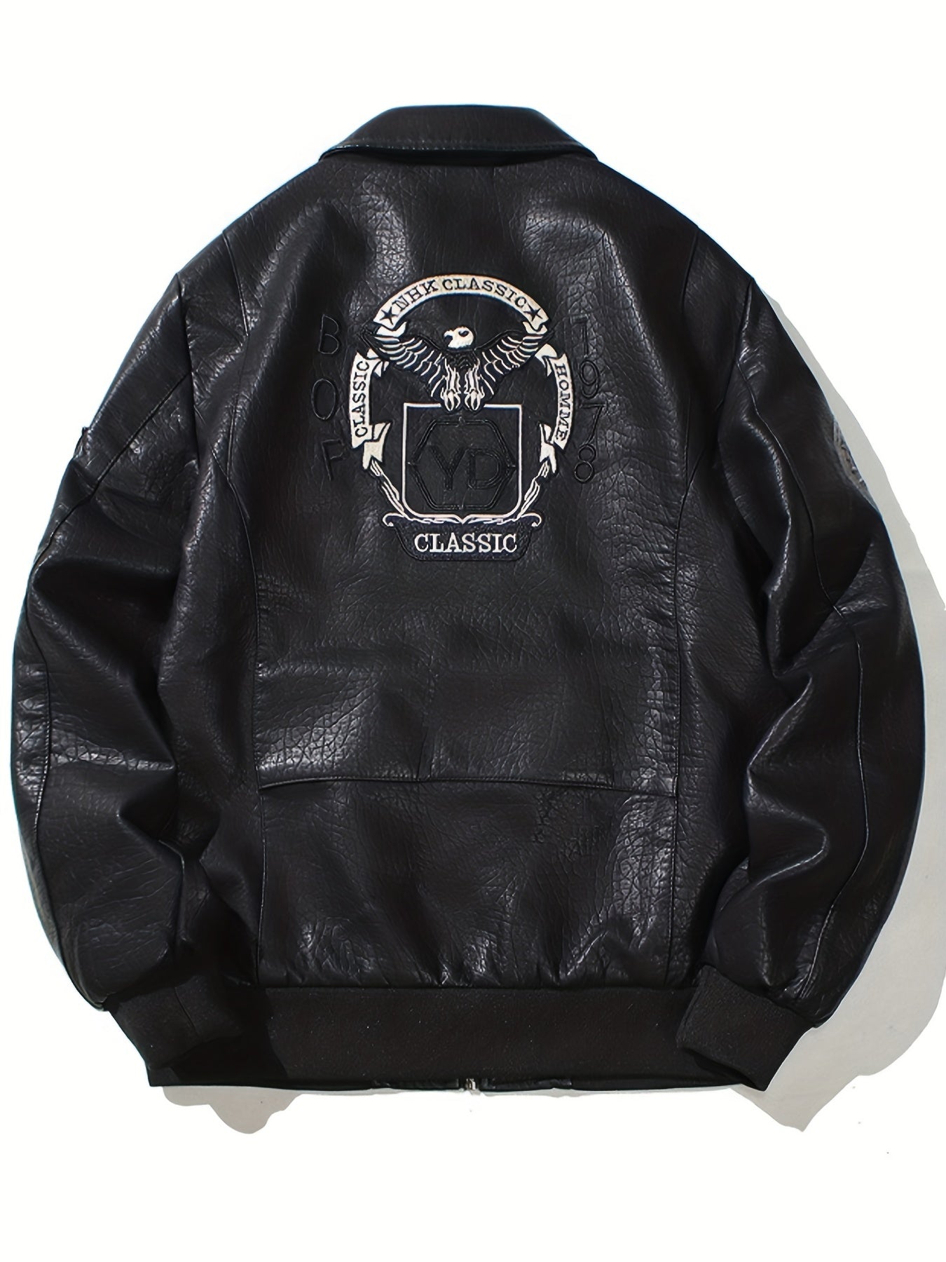 Men's Eagle Embroidered Cycling Jacket With Pocket