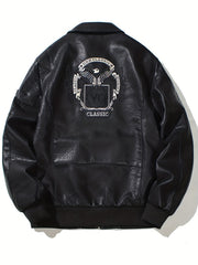Men's Eagle Embroidered Cycling Jacket With Pocket