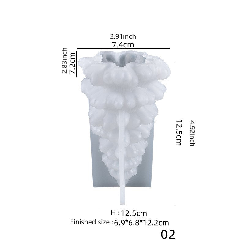 3D Christmas Tree Candle Ornaments Silicone Mold