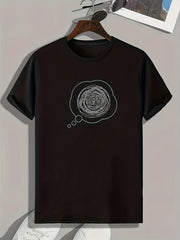 Scrawl Print Men's Graphic T-shirt for Summer